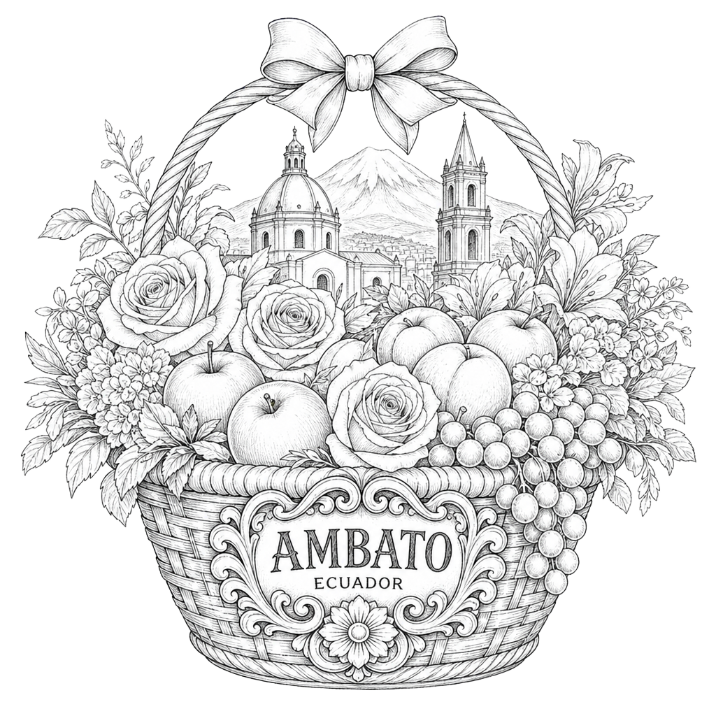Catedral de Ambato en dibujo a lápiz