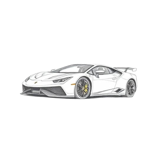 Auto deportivo en dibujo a lápiz